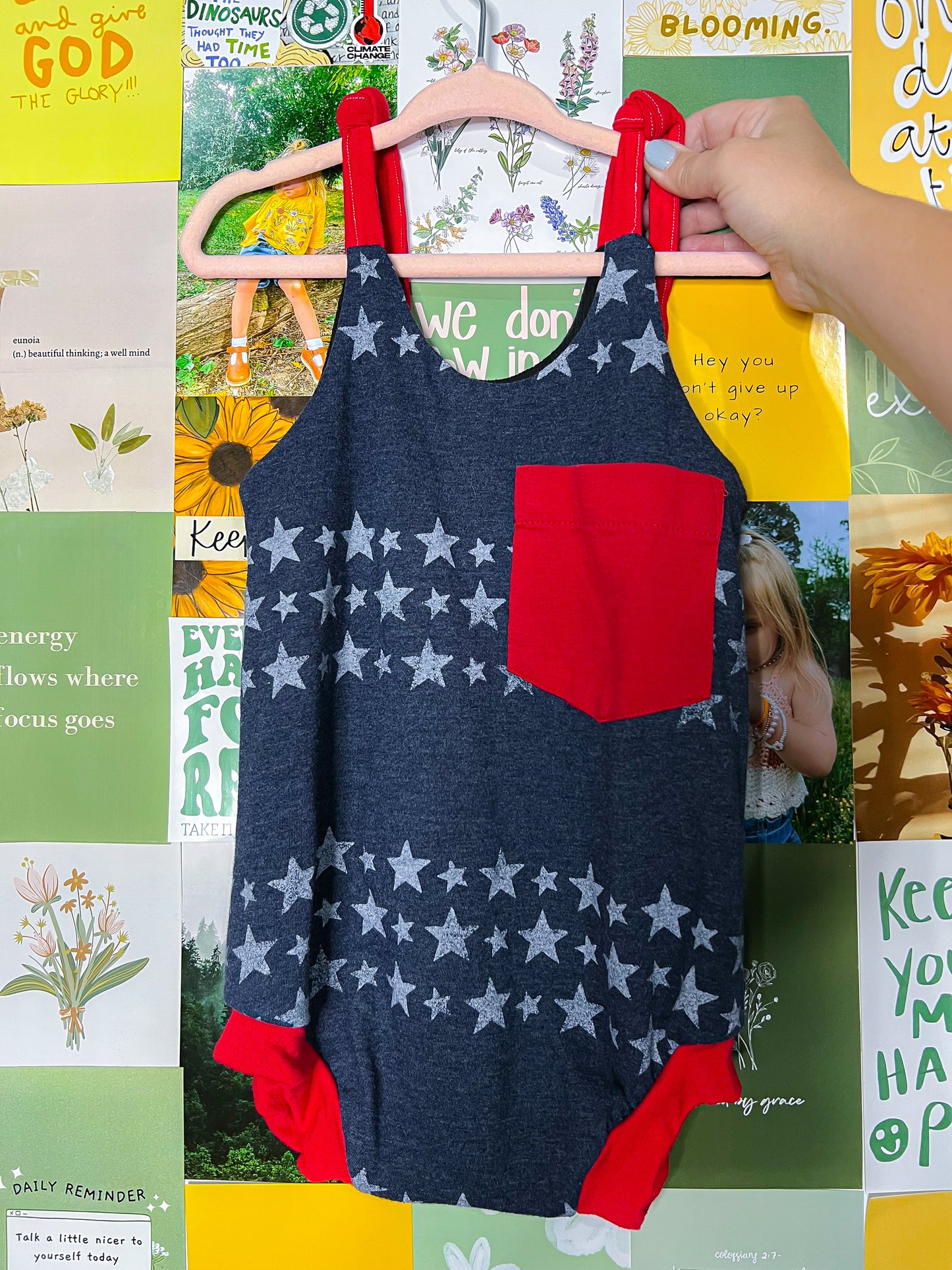 Star Spangled & Sassy Tie Bubble Romper