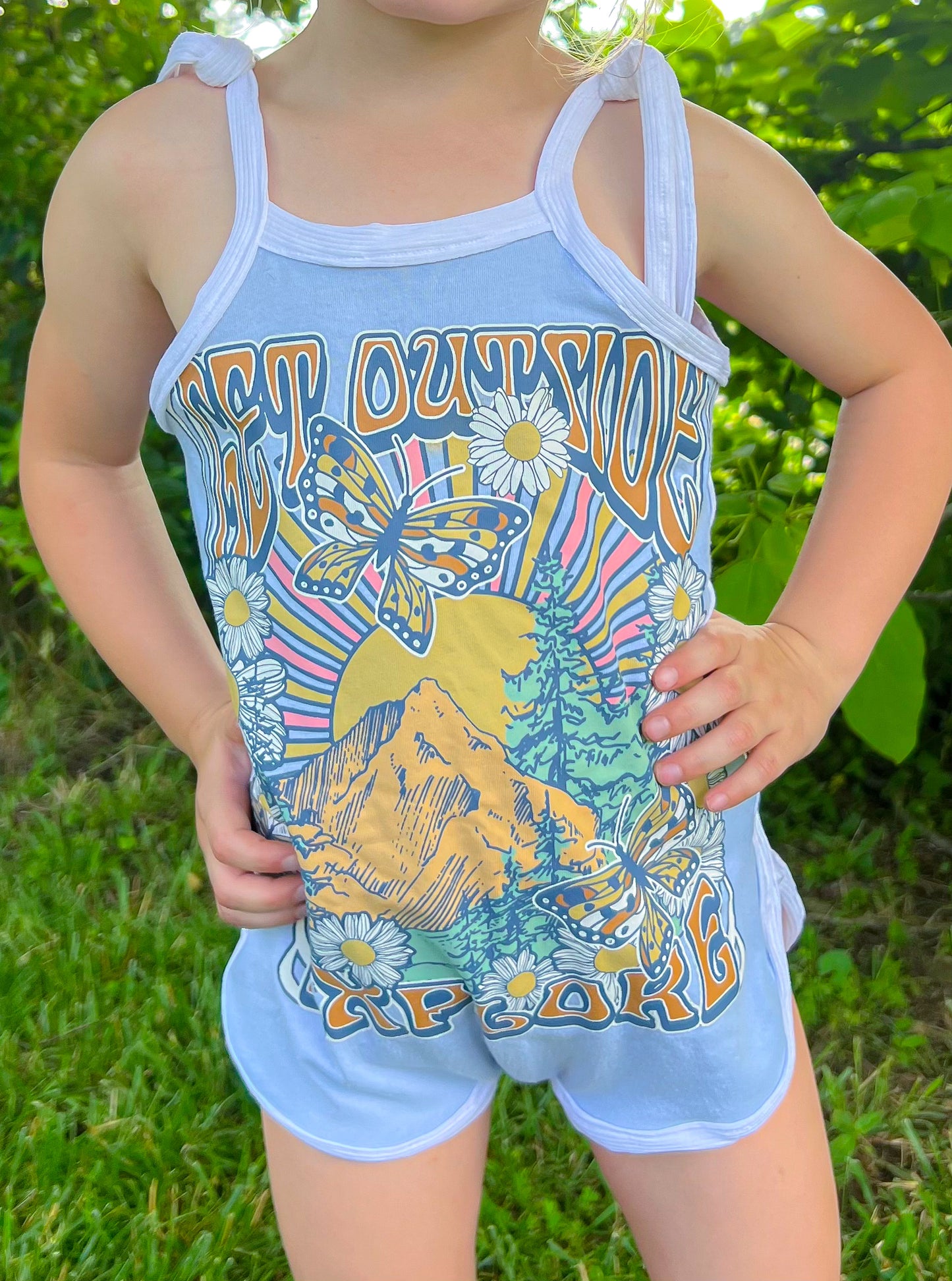 Get Outside + Explore Retro Romper