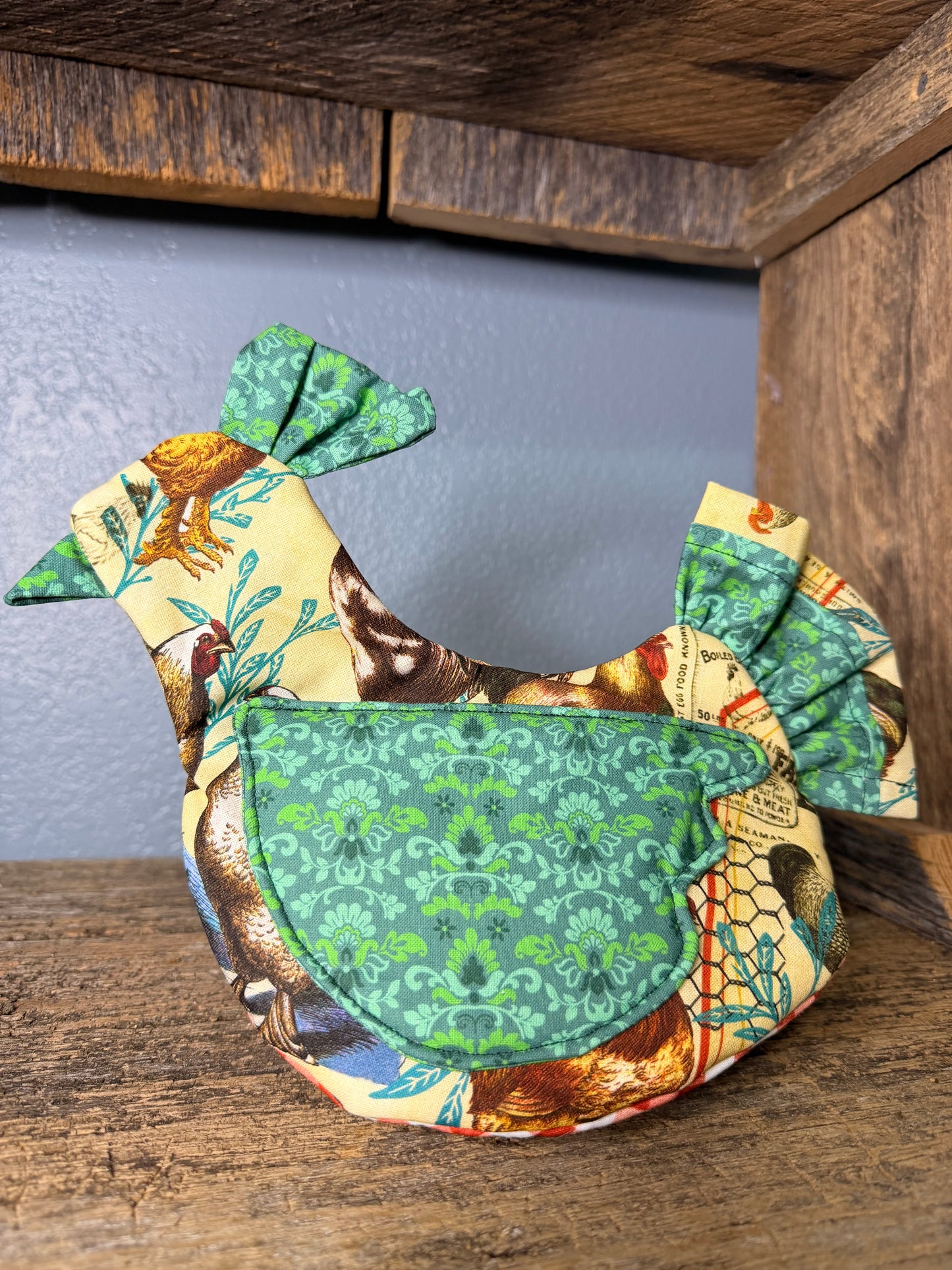 Scrappy Chicken Oven Mitt - Cozy Coop Patchwork