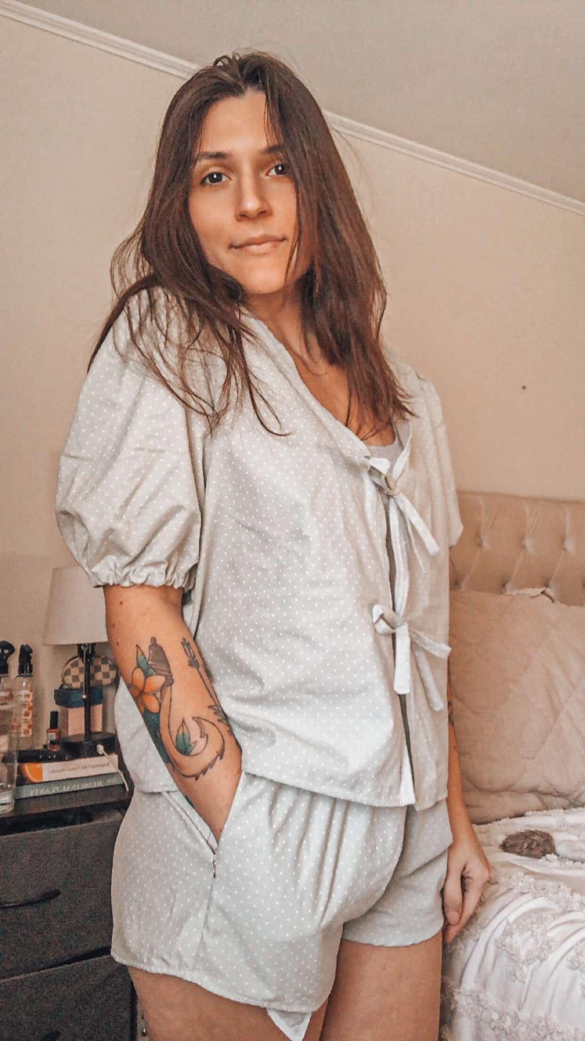 Elora Blouse + Daisy Shorts Set - Meadow Sage