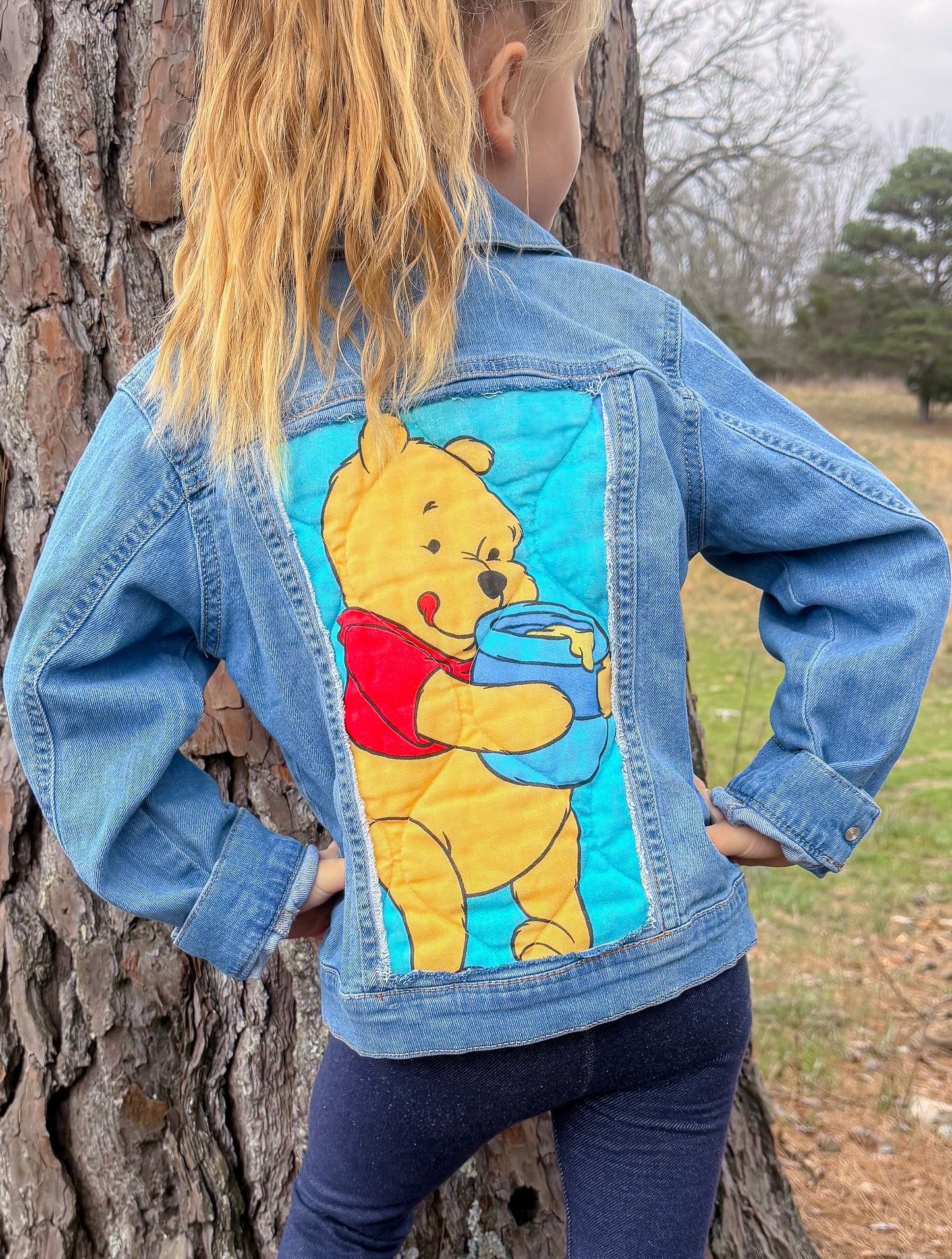 Pooh — One of a Kind Rescued Demin Jacket sz 7