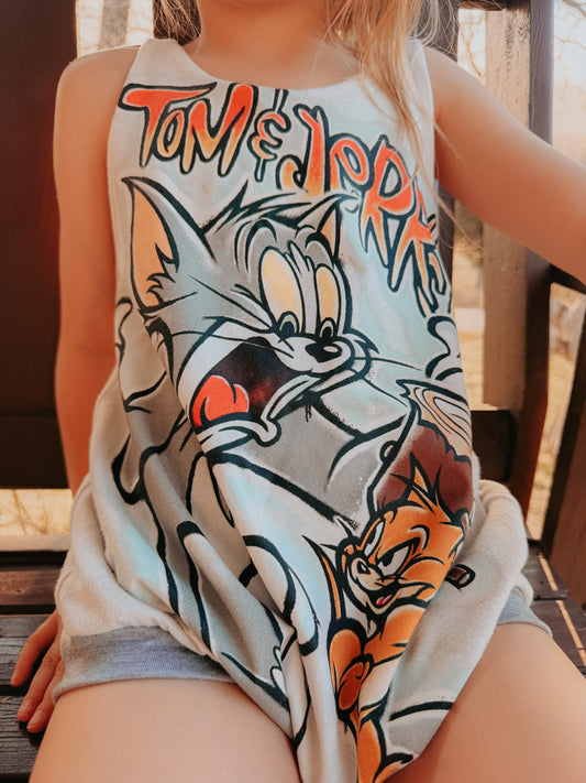 Tom & Jerry Tie Romper sz 5t