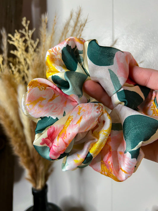 Satin Peony Scrunchie