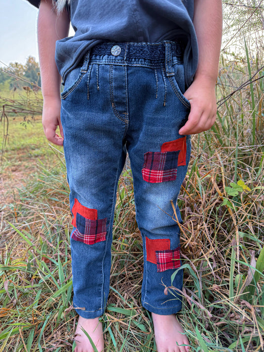Pumpkin Floral Denim